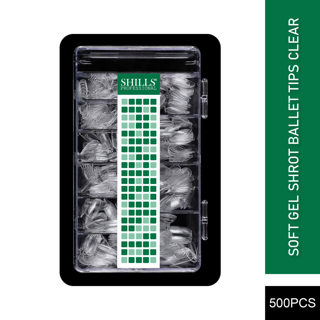शिल्स नेल टिप्स कोरिया क्लियर शॉर्ट बैले टिप्स