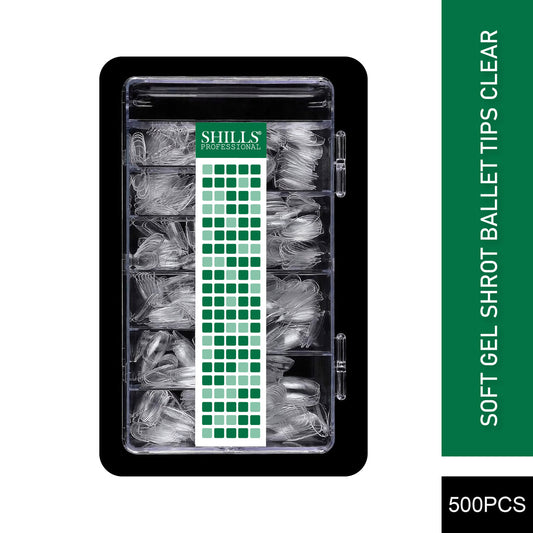 शिल्स नेल टिप्स कोरिया क्लियर शॉर्ट बैले टिप्स
