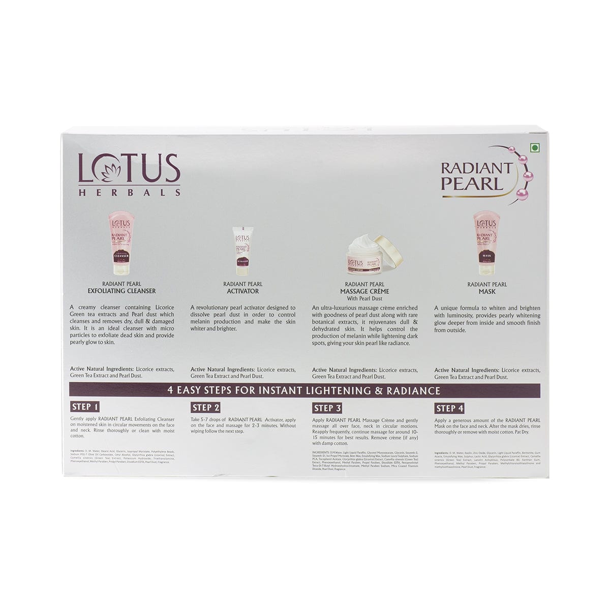 LOTUS HERBALS RADIANT PEARL FACIAL KIT 170G
