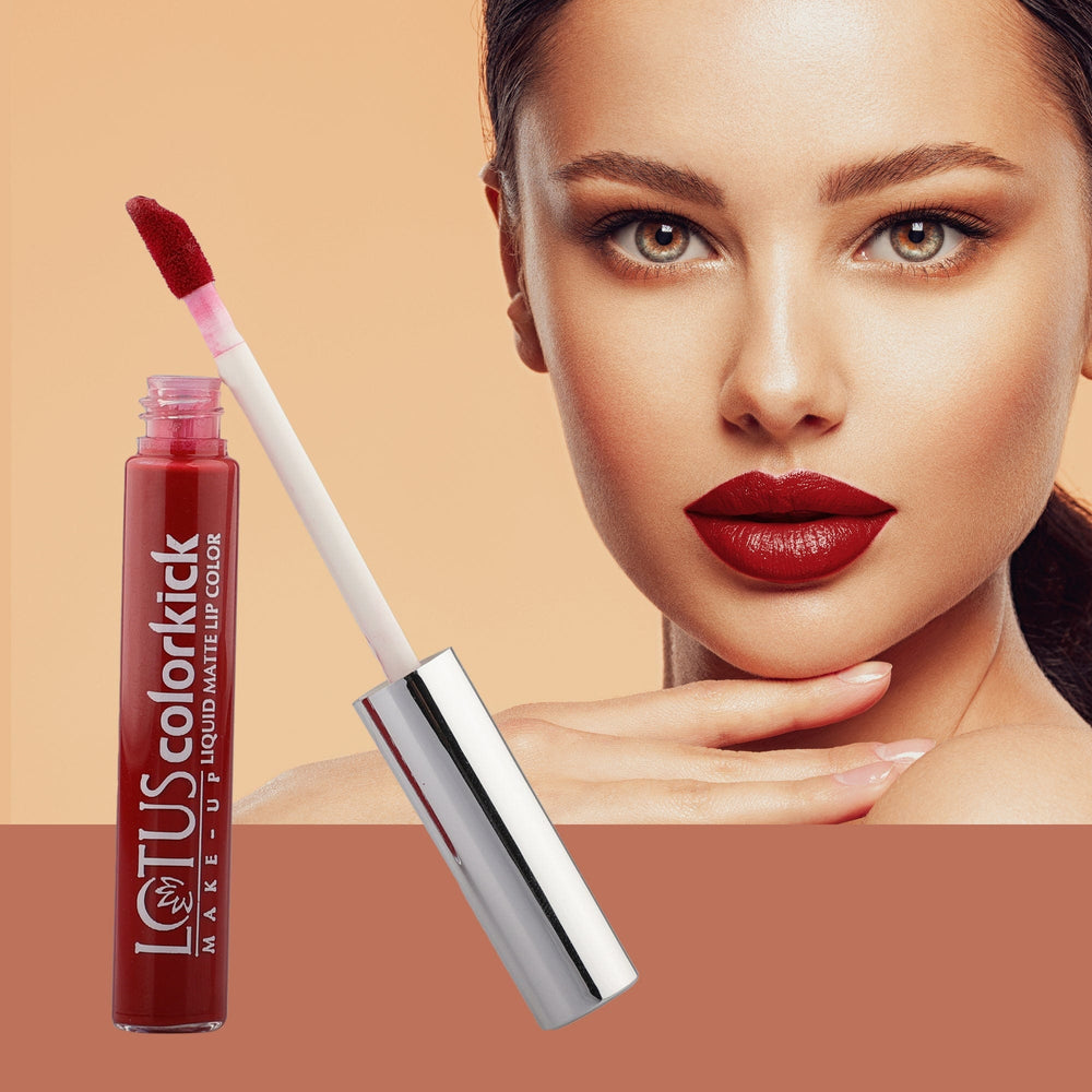 LOTUS MAKEUP COLORKICK LIQUID MATTE LIP COLOR CLM07 RED RUSH