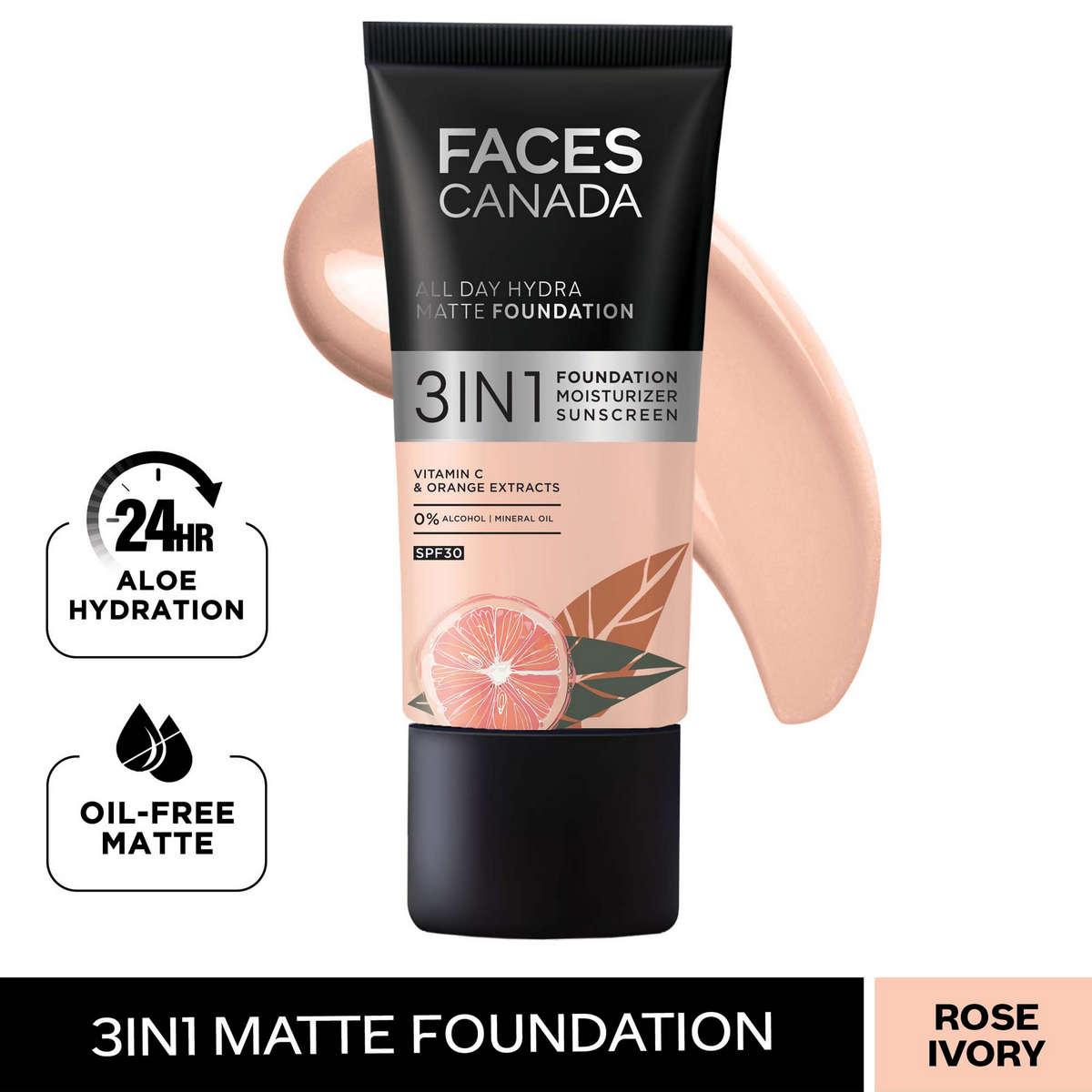 FACES ALL DAY HYDRA MATTE FOUNDATION 3 IN 1 011 ROSE IVORY 25ML