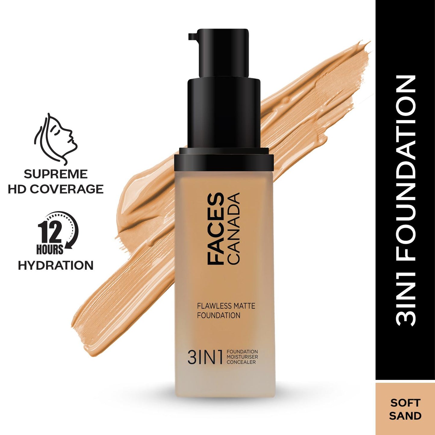FACES FLAWLESS MATTE FOUNDATION 3 IN 1 041 SOFT SAND 30ML