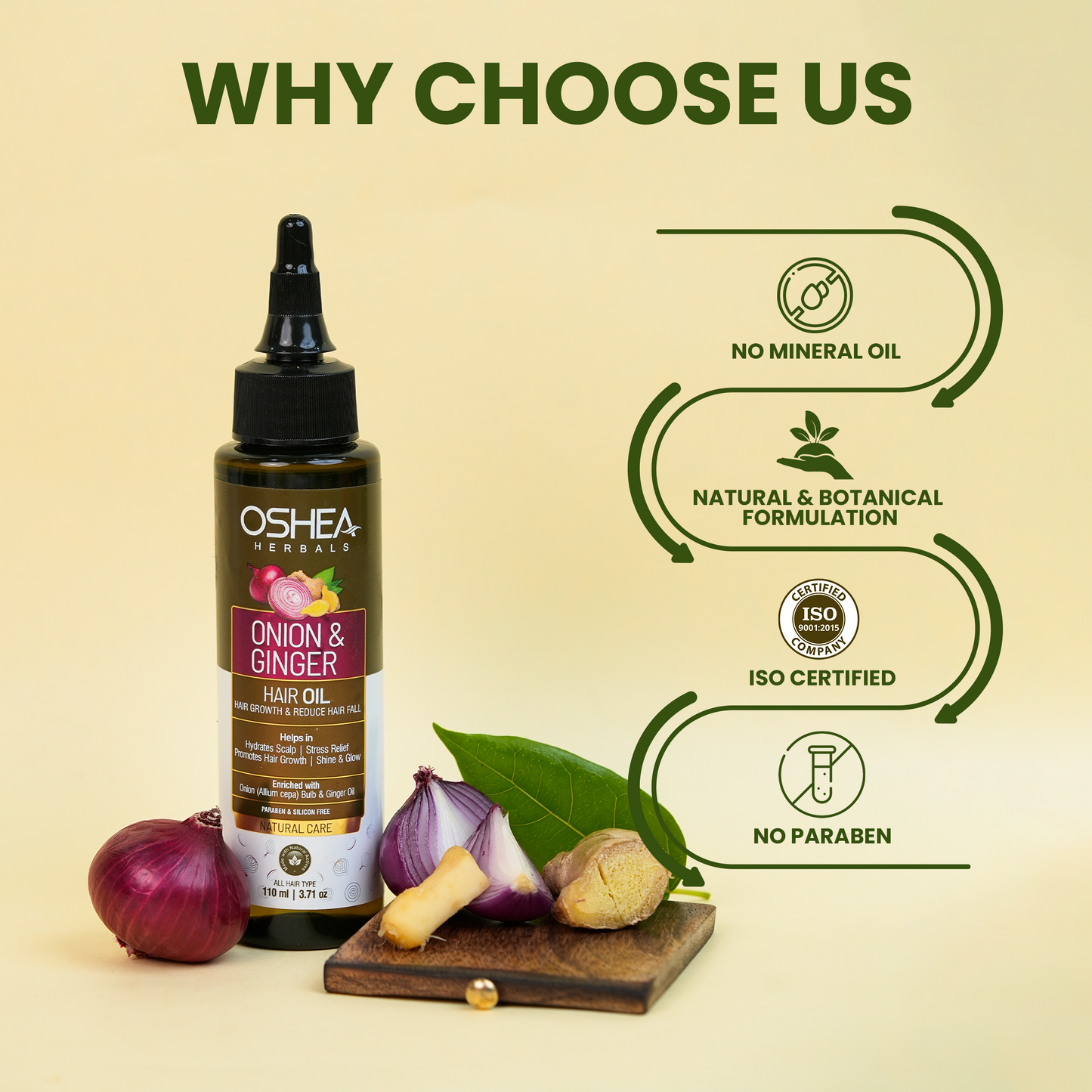 OSHEA ONION & GINGER HAIR OIL 110ML