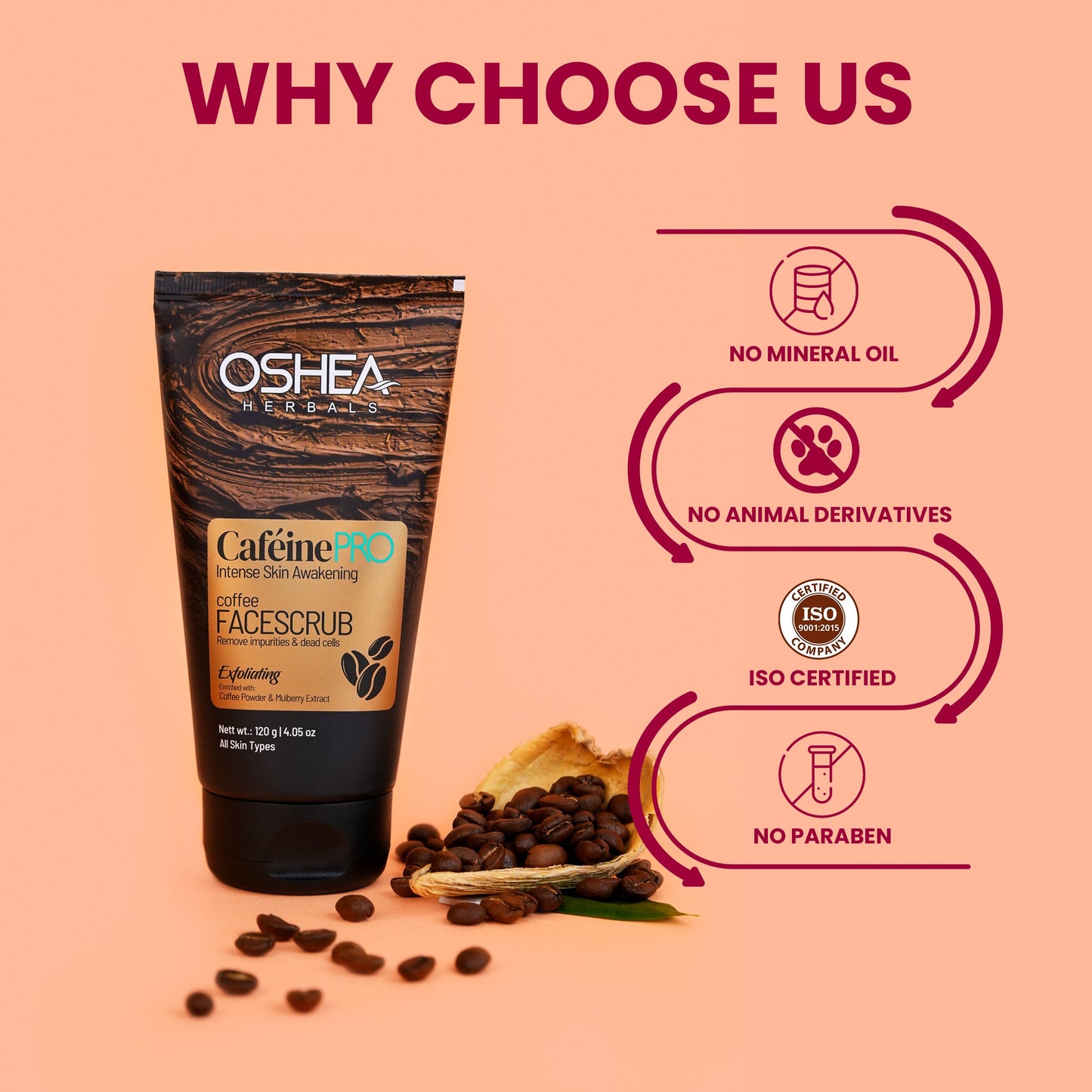 OSHEA CAFEINE PRO COFFEE FACE SCRUB 120G