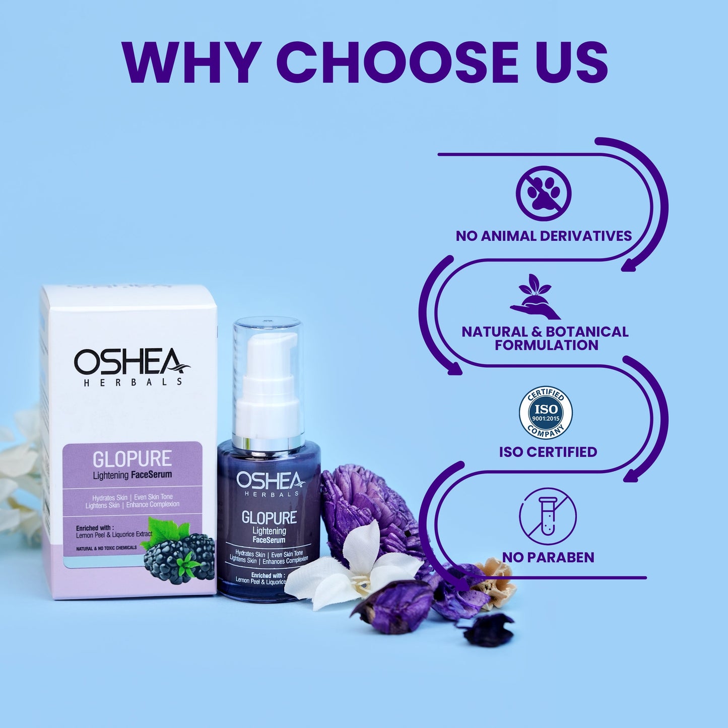 OSHEA GLOPURE LIGHTENING FACE SERUM 30ML