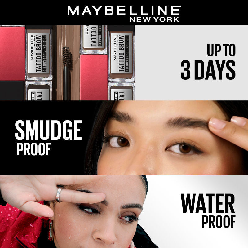 MAYBELLINE TATTOO BROW UP TO 3 DAY STYLING GEL MEDIUM BROWN 6ML