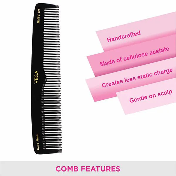 VEGA HANDMADE BLACK HAIR COMB HMBC 101