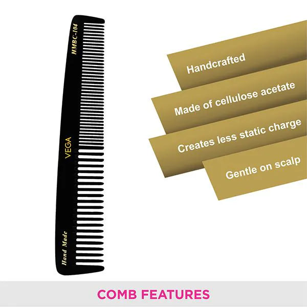 VEGA HANDMADE BLACK HAIR COMB HMBC 104