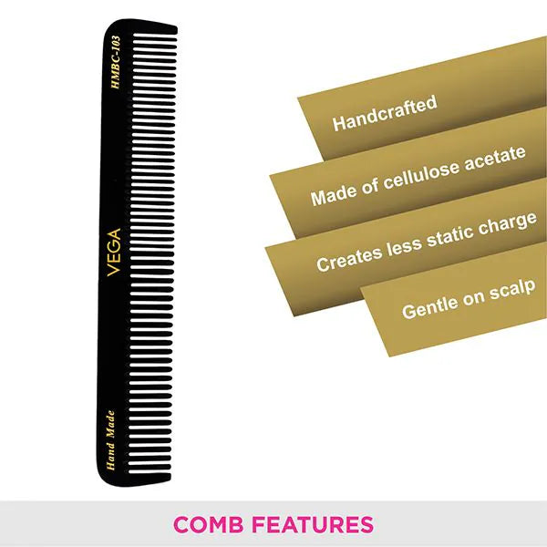 VEGA HANDMADE BLACK HAIR COMB HMBC 103