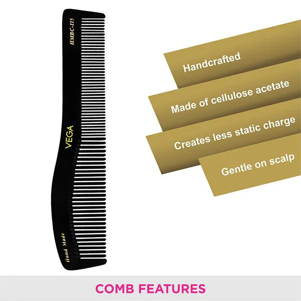 VEGA HANDMADE BLACK HAIR COMB HMBC 115
