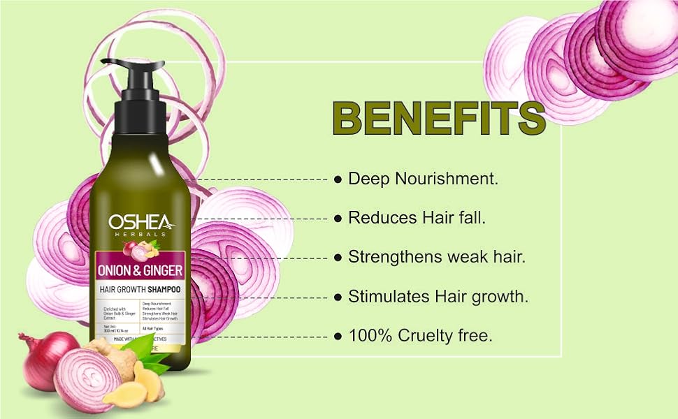 OSHEA ONION & GINGER HAIR GROWTH SHAMPOO 300ML