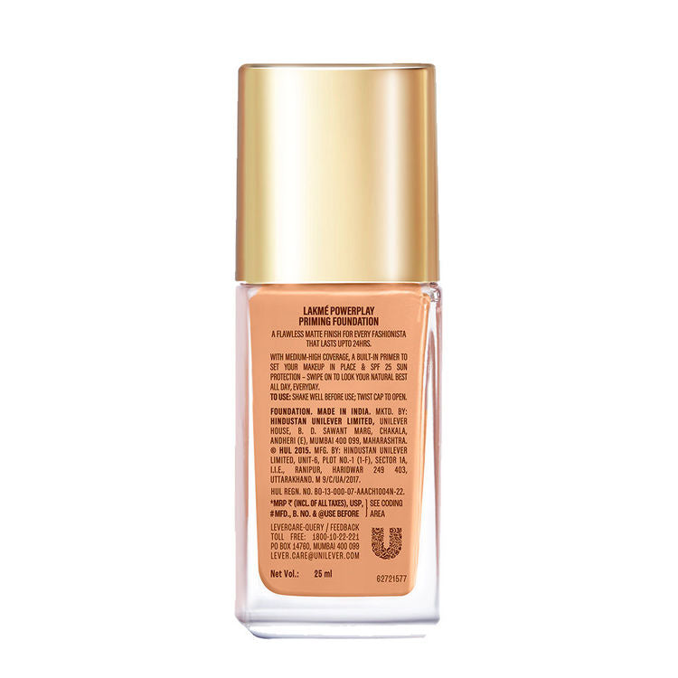 LAKME 9TO5 POWERPLAY PRIMING FOUNDATION W240 WARM BEIGE 25 ML