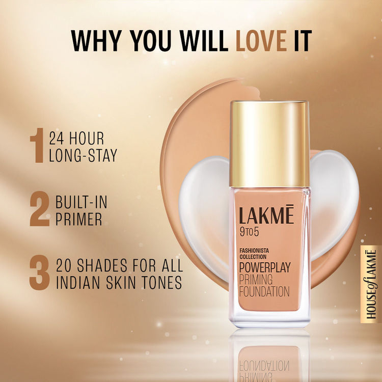 LAKME 9TO5 POWERPLAY PRIMING FOUNDATION W240 WARM BEIGE 25 ML