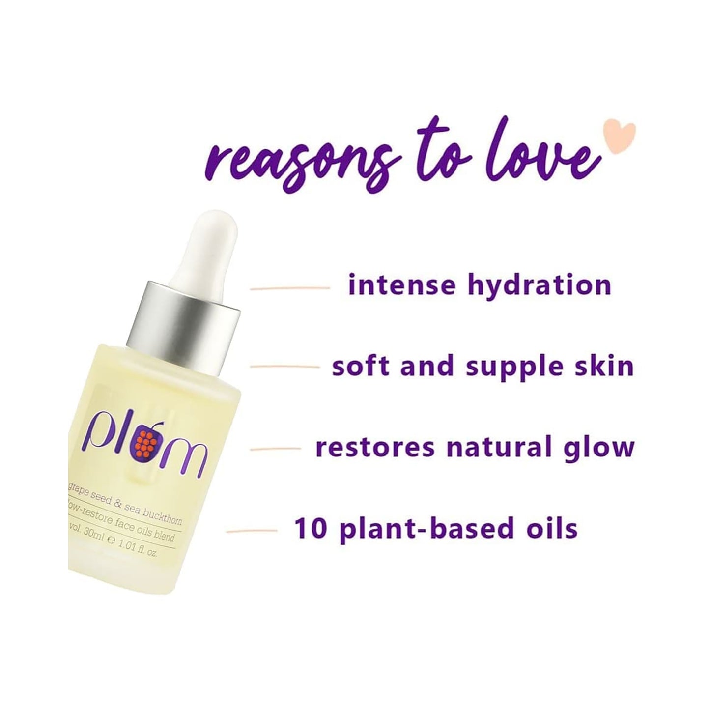 PLUM GRAPE SEED & SEA BUCKTHORN GLOW RESTORE FACE OILS BLEND 30ML