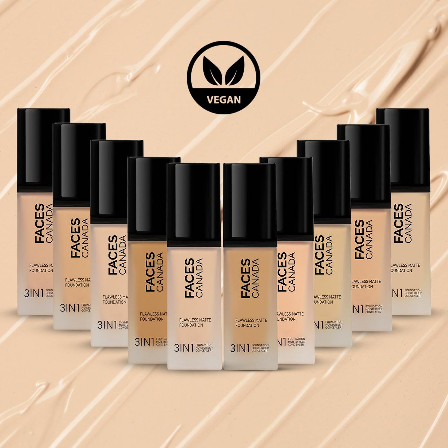 FACES FLAWLESS MATTE FOUNDATION 3 IN 1 031 HONEY BEIGE 30ML