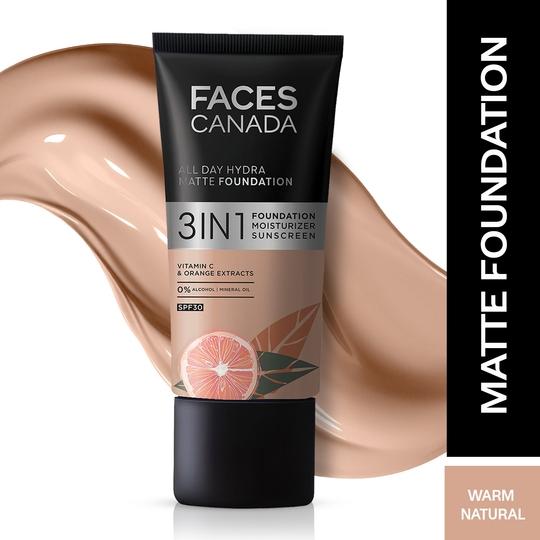 FACES ALL DAY HYDRA MATTE FOUNDATION 3 IN 1 021 WARM NATURAL 25ML