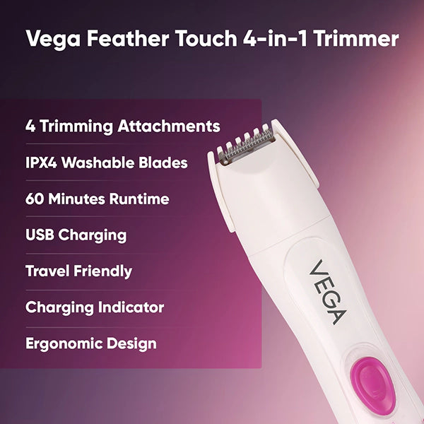 VEGA FEATHER TOUCH 4 IN 1 HAIR TRIMMER FOR WOMEN VHBT 03
