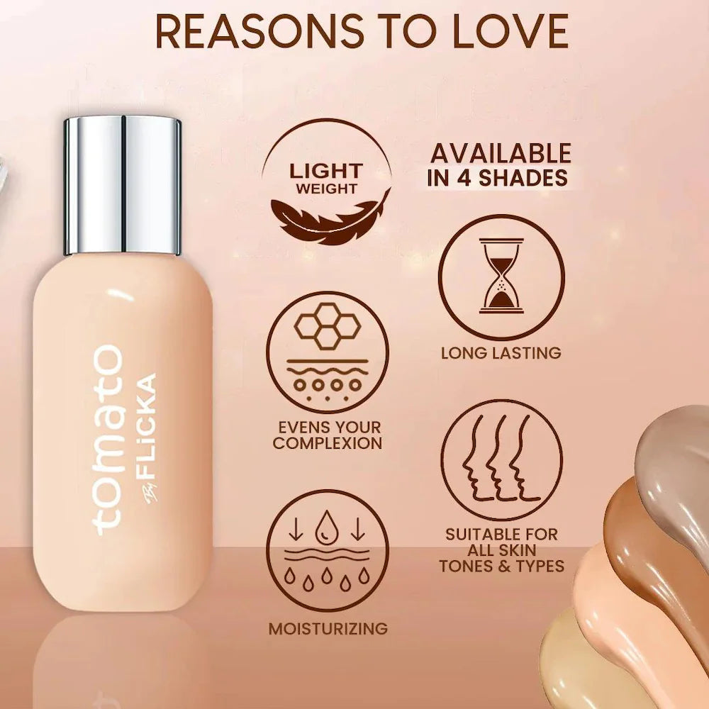 FLICKA TOMATO WITH SPF FOUNDATION 03 CARAMEL 30ML