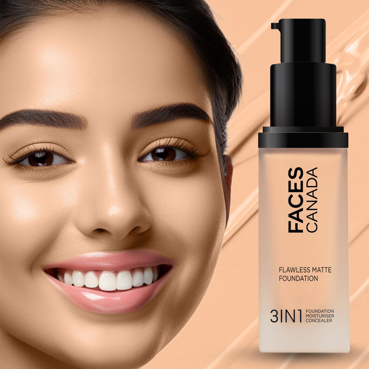 FACES FLAWLESS MATTE FOUNDATION 3 IN 1 011 ROSE IVORY 30ML