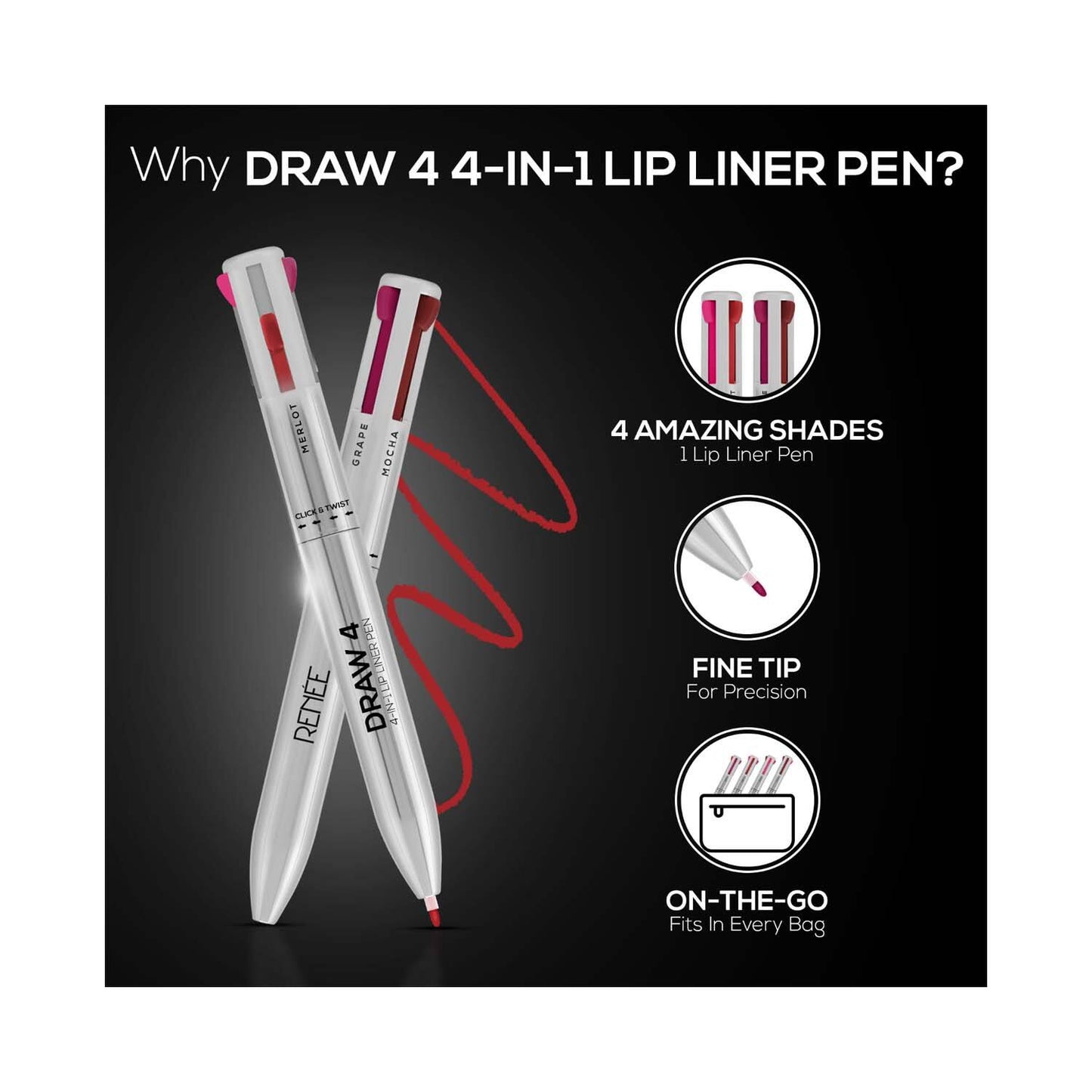 RENEE DRAW 4 IN 1 LIP LINER PEN