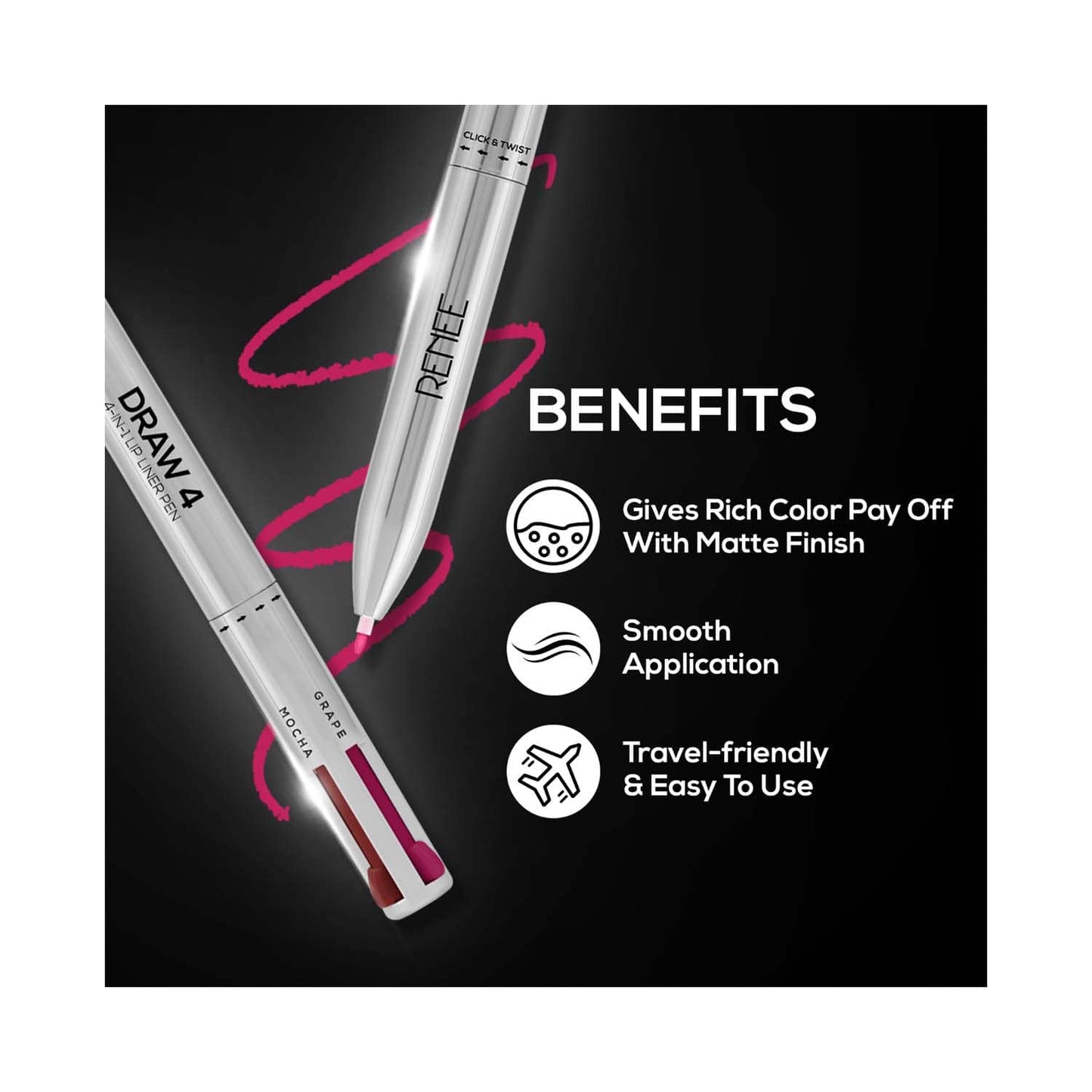 RENEE DRAW 4 IN 1 LIP LINER PEN