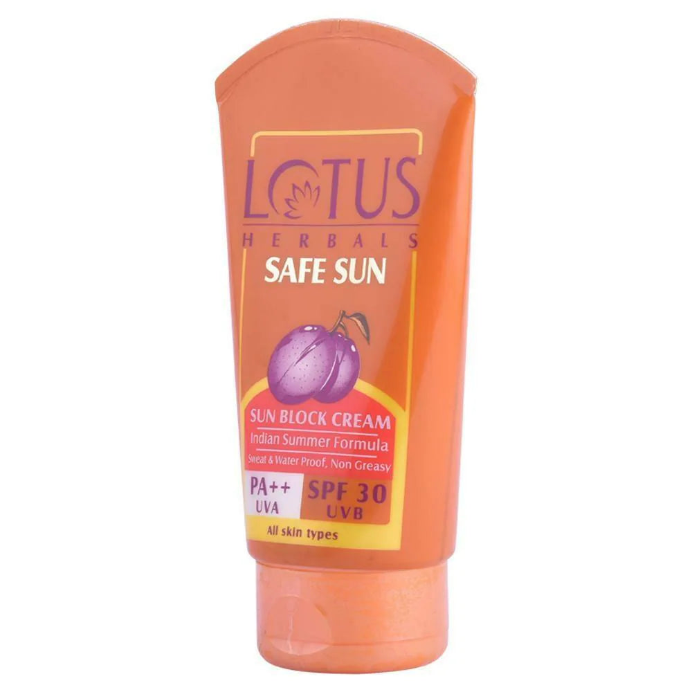 LOTUS HERBALS SAFE SUN SUNSCREEN CREAM SPF 30 UVB PA++ UVA 100G