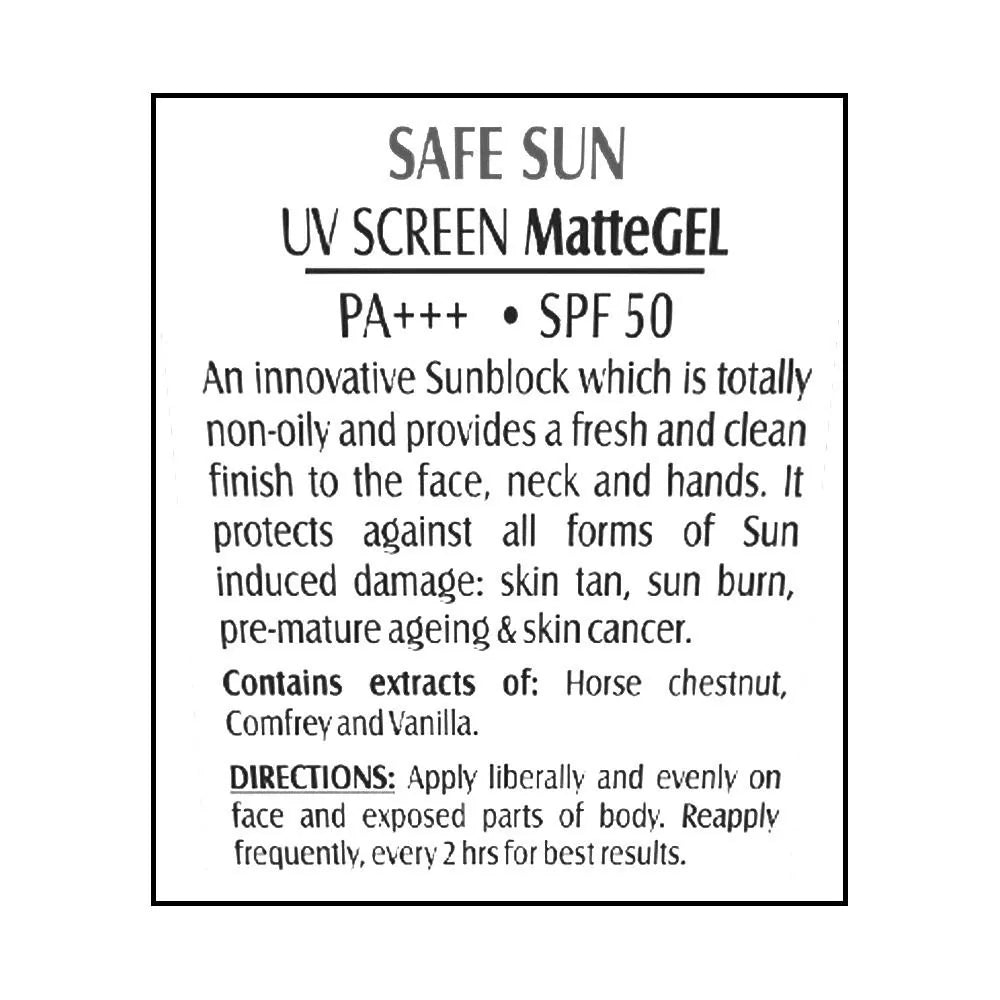 LOTUS HERBALS SAFE SUN UV SCREEN MATTE GEL SPF 50 UVB PA+++ UVA 100G