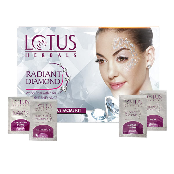LOTUS HERBALS RADIANT DIAMOND CELLULAR RADIANCE FACIAL KIT 37G