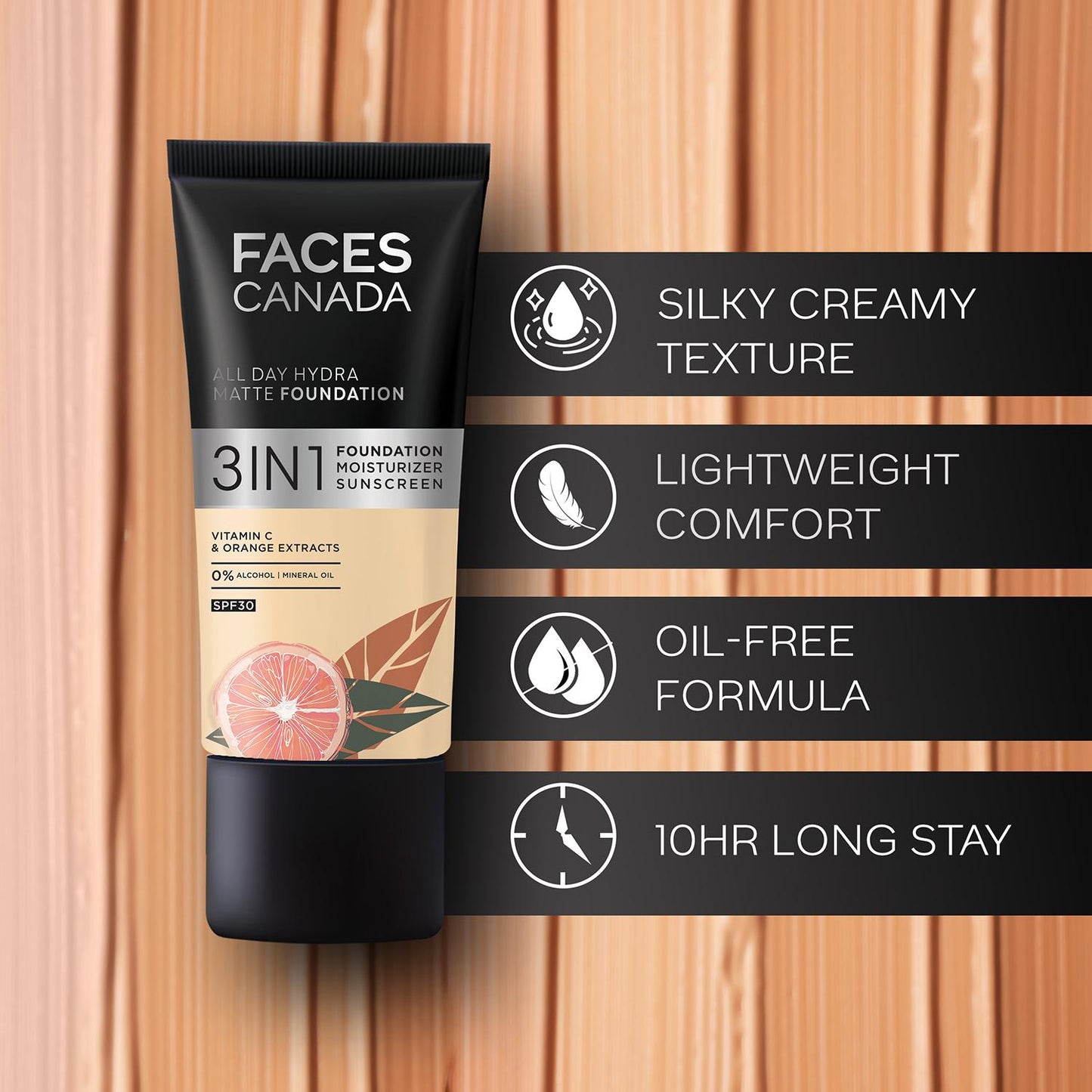 FACES ALL DAY HYDRA MATTE FOUNDATION 3 IN 1 013 RICH IVORY 25ML