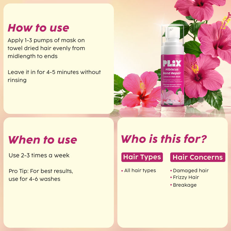 PLIX HIBISCUS BOND REPAIR LEAVE IN HAIR MASK 50ML