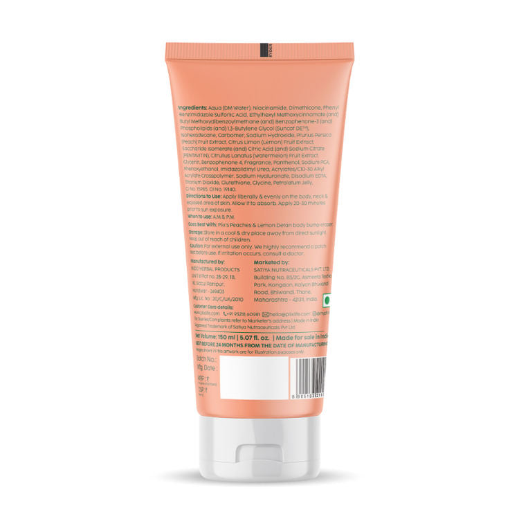 PLIX PEACHES & LEMON DETAN BODY LOTION SPF 30 150ML
