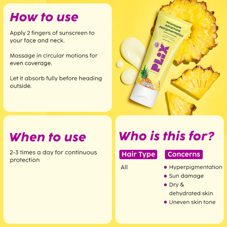 PLIX PINEAPPLE ADVANCED DEPIGMENTATION DEWY SUNSCREEN 2% SPF 50 PA++++ 50G