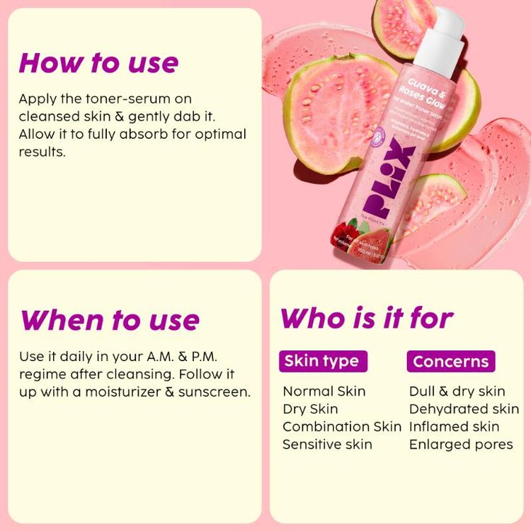 PLIX GUAVA & ROSES GLOW TONER SERUM 150ML