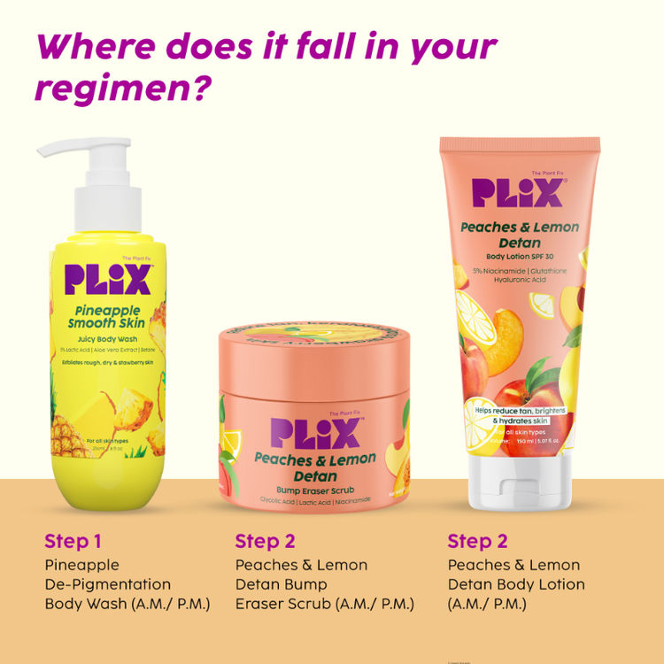 PLIX PEACHES & LEMON DETAN BODY LOTION SPF 30 150ML