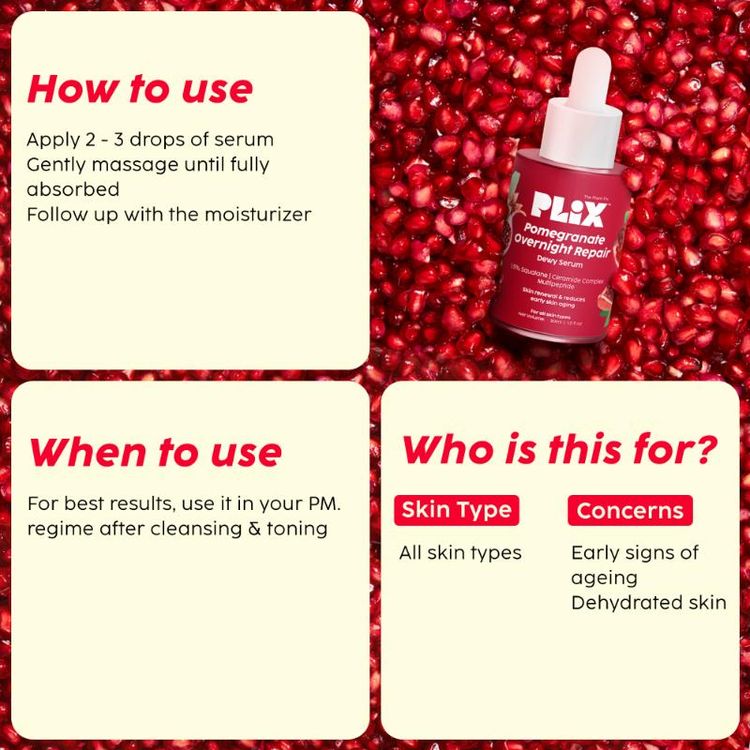 PLIX POMEGRANATE OVERNIGHT REPAIR DEWY SERUM 30ML