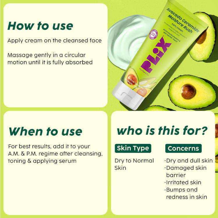 PLIX AVOCADO CERAMIDE MOISTURE RUSH FATTY CREAM 50G