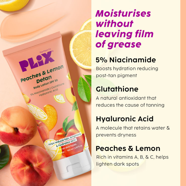 PLIX PEACHES & LEMON DETAN BODY LOTION SPF 30 150ML