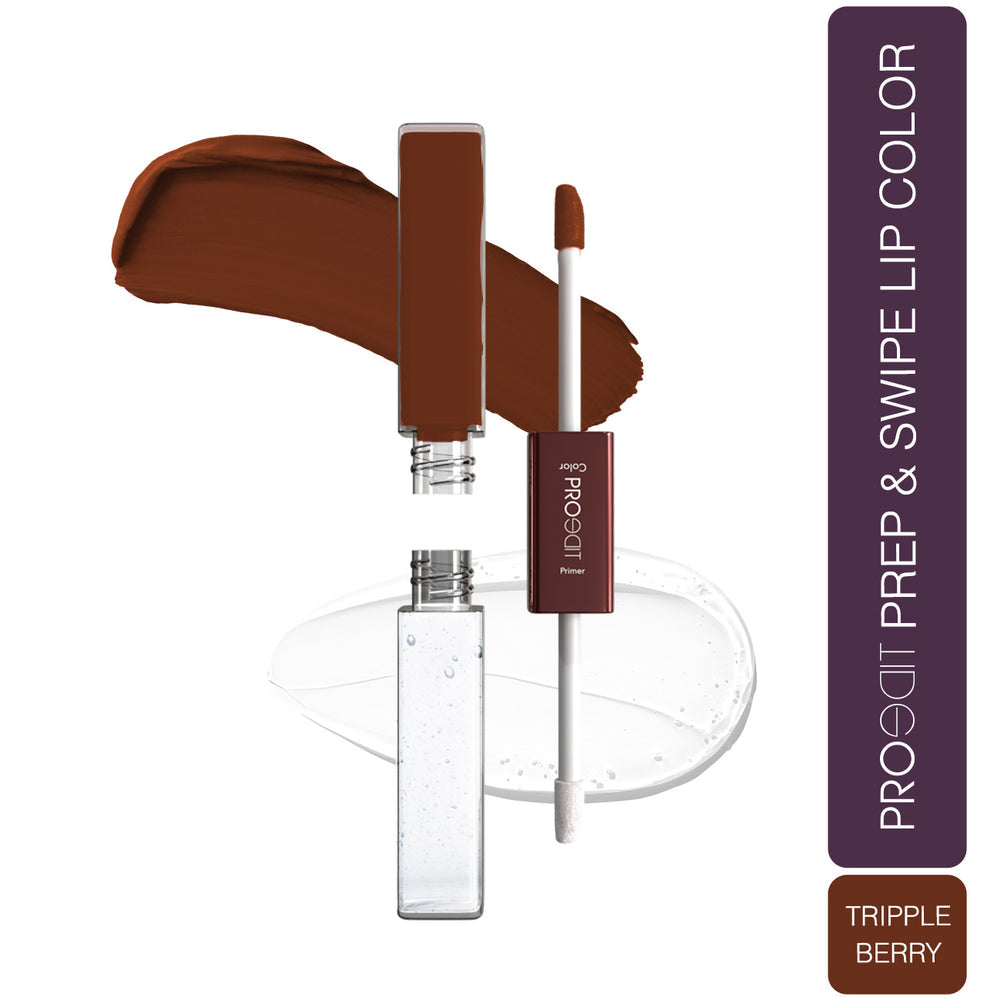 LOTUS MAKEUP PROEDIT LIP PRIMER+MATTE LIP COLOR PL15 TRIPPLE BERRY