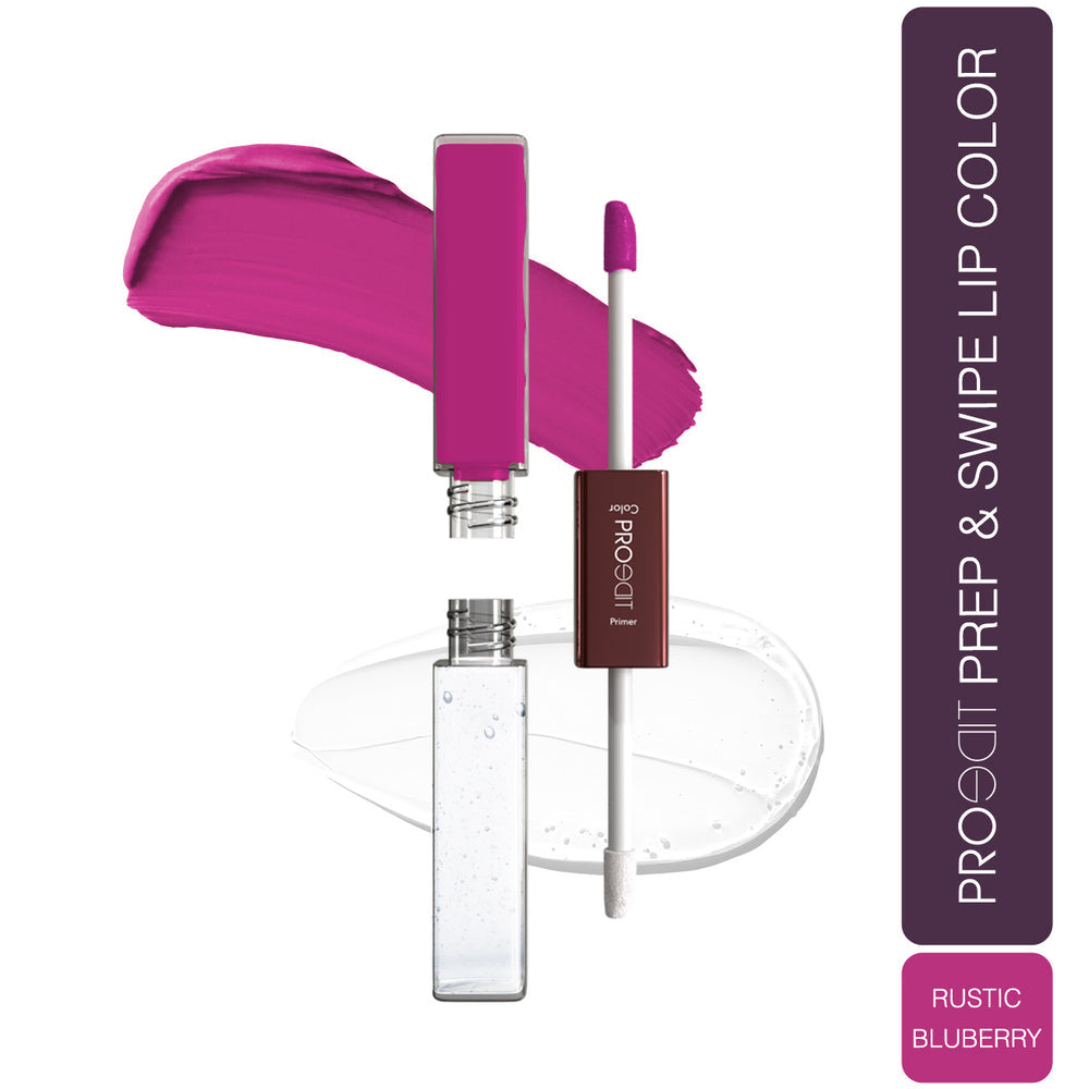 LOTUS MAKEUP PROEDIT LIP PRIMER+MATTE LIP COLOR PL10 RUSTIC BLUBERRY