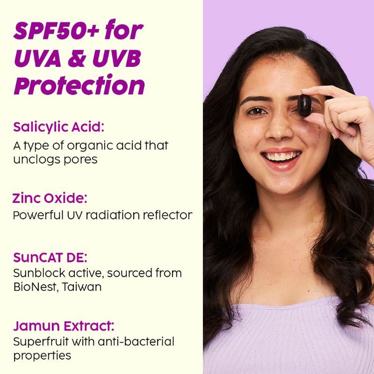 PLIX JAMUN MATTE INVISIBLE SUNSCREEN SPF 50+ PA+++ 50G