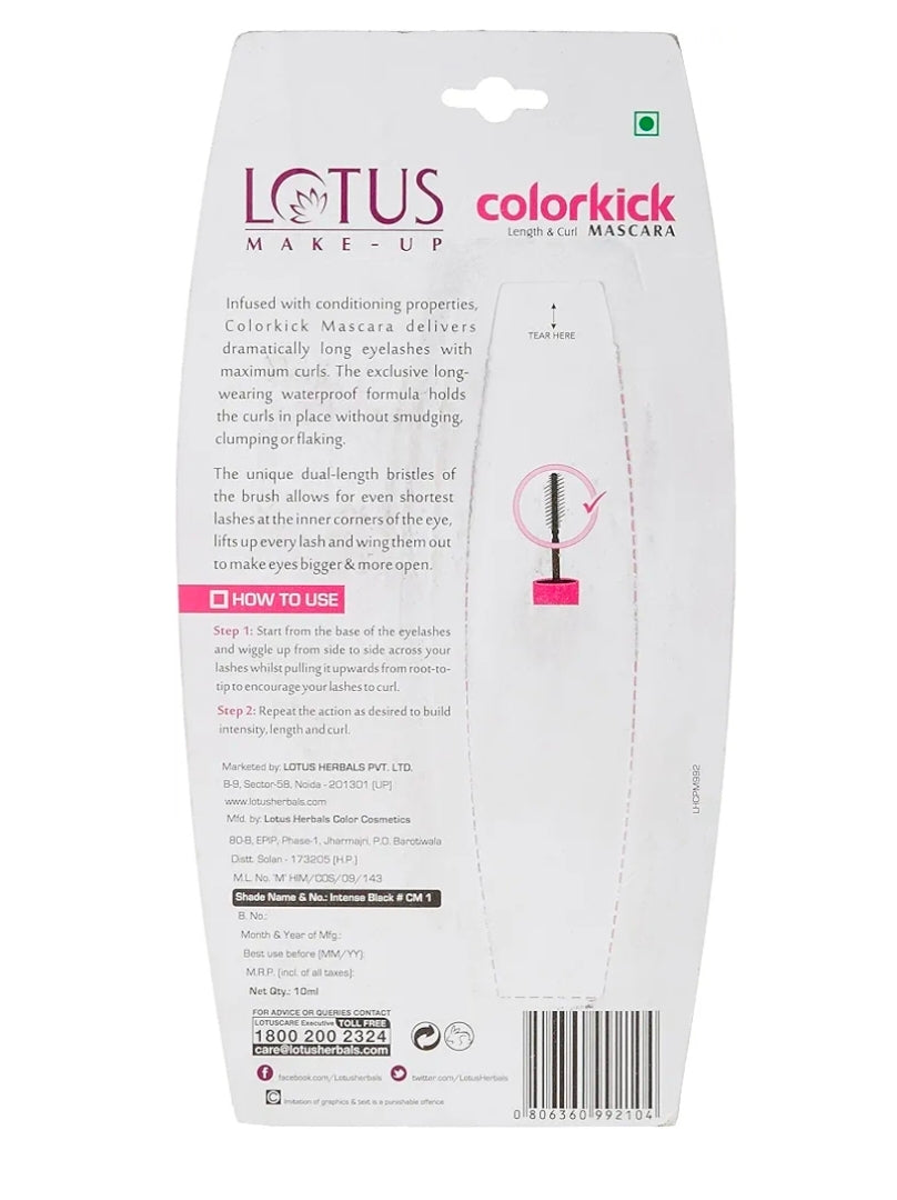 LOTUS MAKEUP COLORKICK LASH O CLOCK MASCARA BLACK 10ML