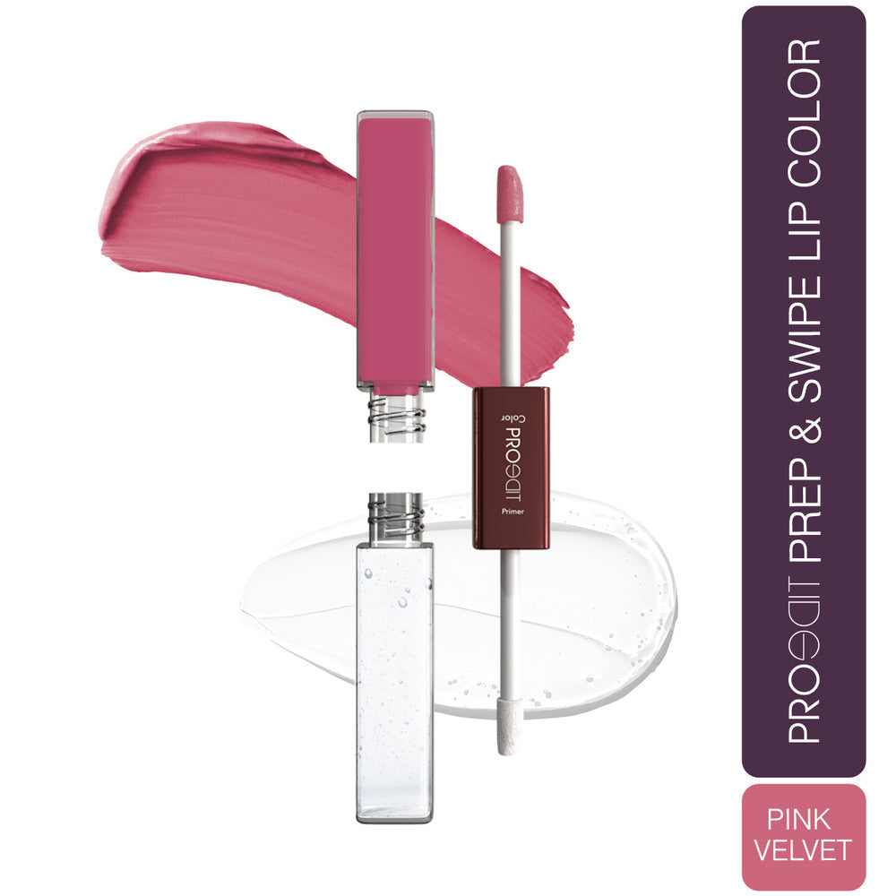 LOTUS MAKEUP PROEDIT LIP PRIMER+MATTE LIP COLOR PL08 PINK VELVET