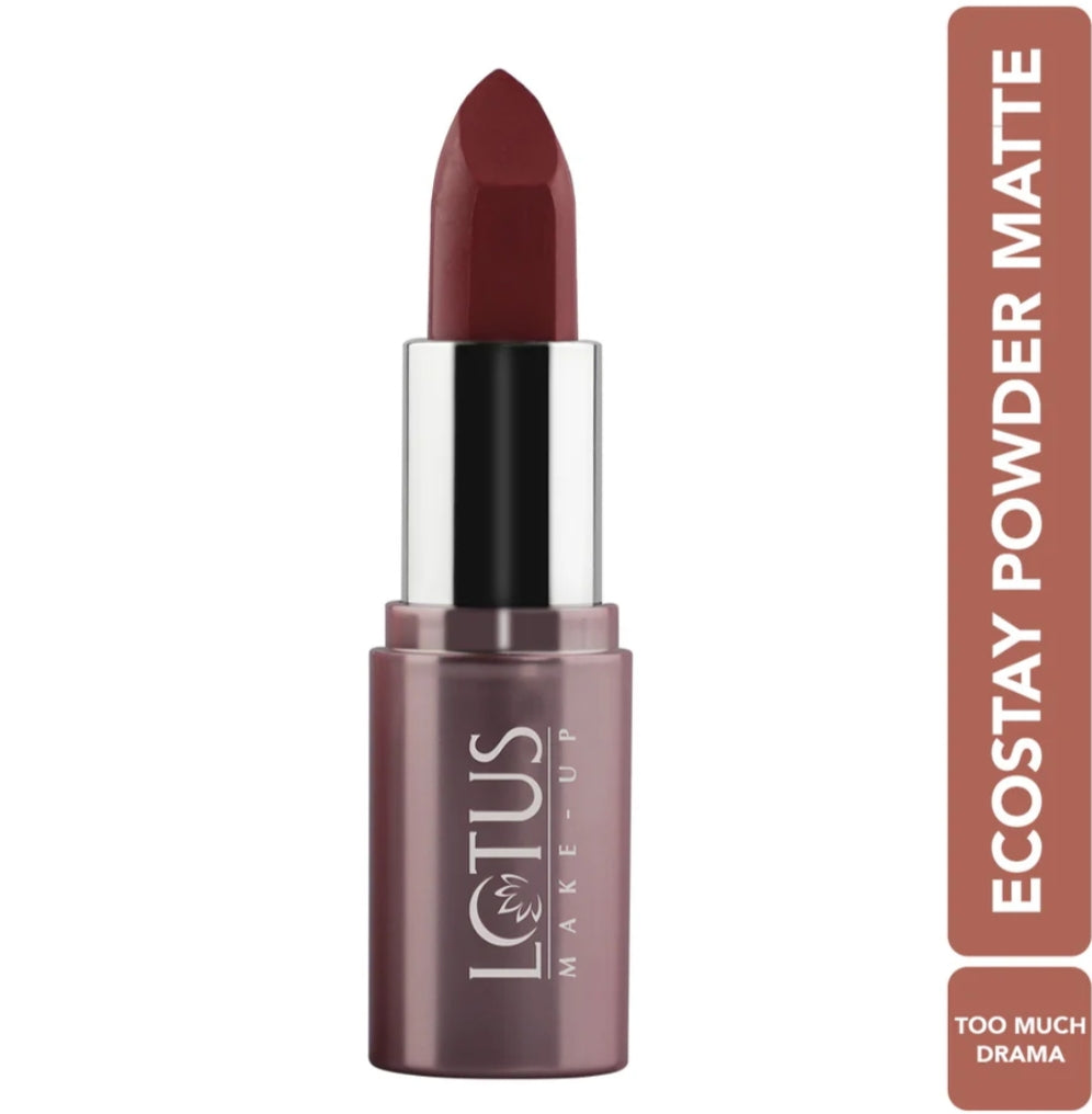 LOTUS MAKEUP ECOSTAY POWDER MATTE LIP COLOR PM02 TOO MUCH DRAMA