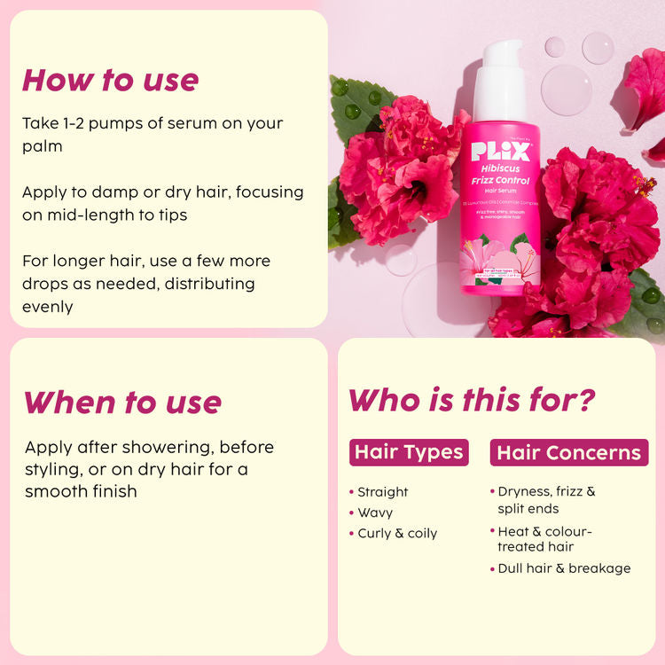PLIX HIBISCUS FRIZZ CONTROL HAIR SERUM 50ML