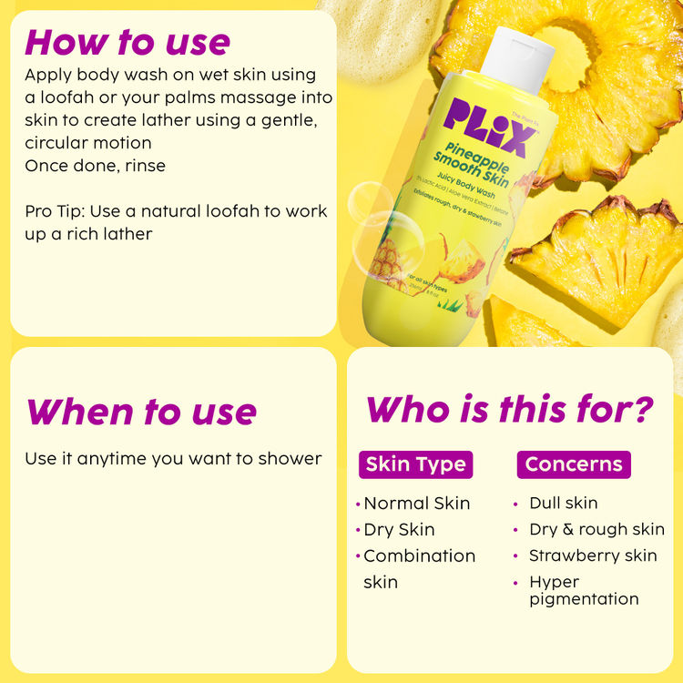 PLIX PINEAPPLE SMOOTH SIN JUICY BODY WASH 236ML