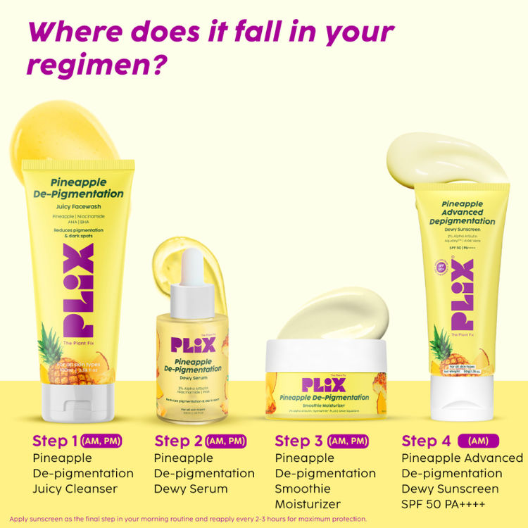 PLIX PINEAPPLE ADVANCED DEPIGMENTATION DEWY SUNSCREEN 2% SPF 50 PA++++ 50G