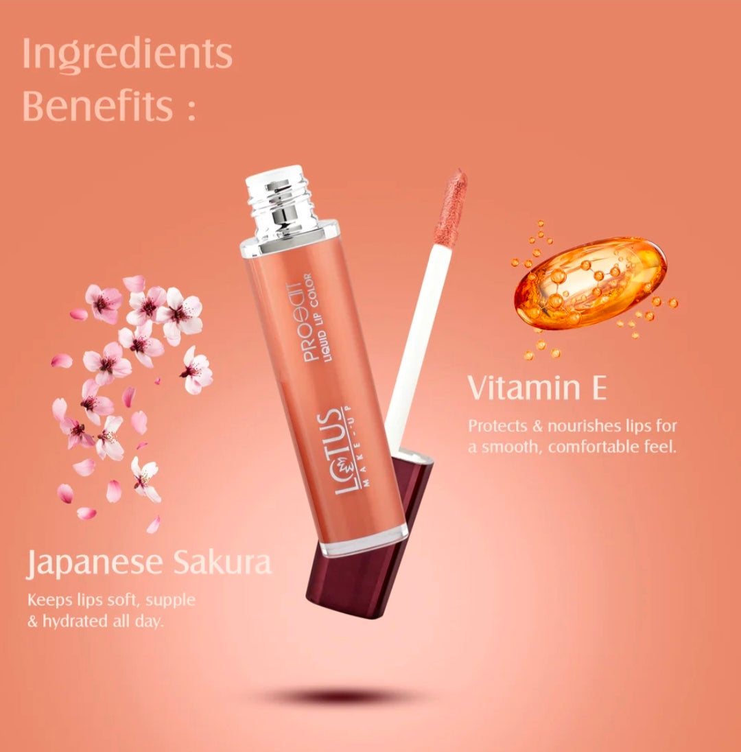 LOTUS MAKEUP PRO EDIT LIQUID LIPSTICK PC 12 NUDE FLAUNT 8G