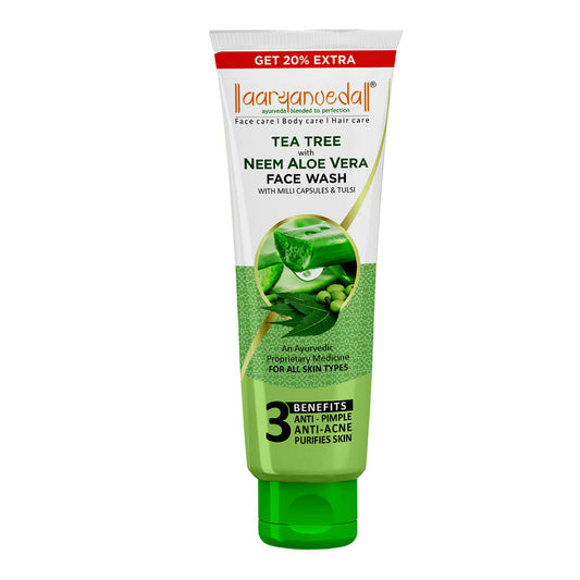 ARYANVEDA TEA TREE WITH NEEM ALOE VERA FACE WASH 120ML