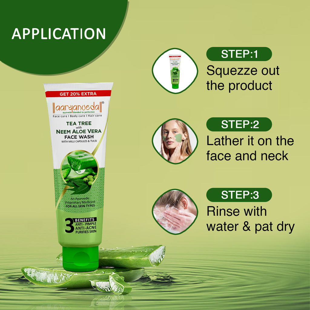 आर्यनवेद टी ट्री नीम एलोवेरा फेस वॉश 120ML