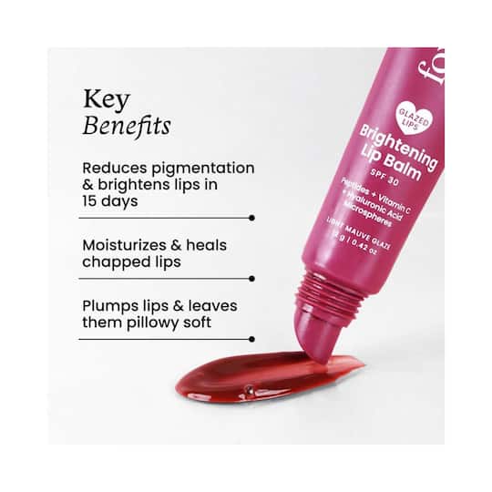 FOXTALE LIPS LIGHT MAUVE GLAZE BRIGHTENING LIP BALM SPF 30 12G